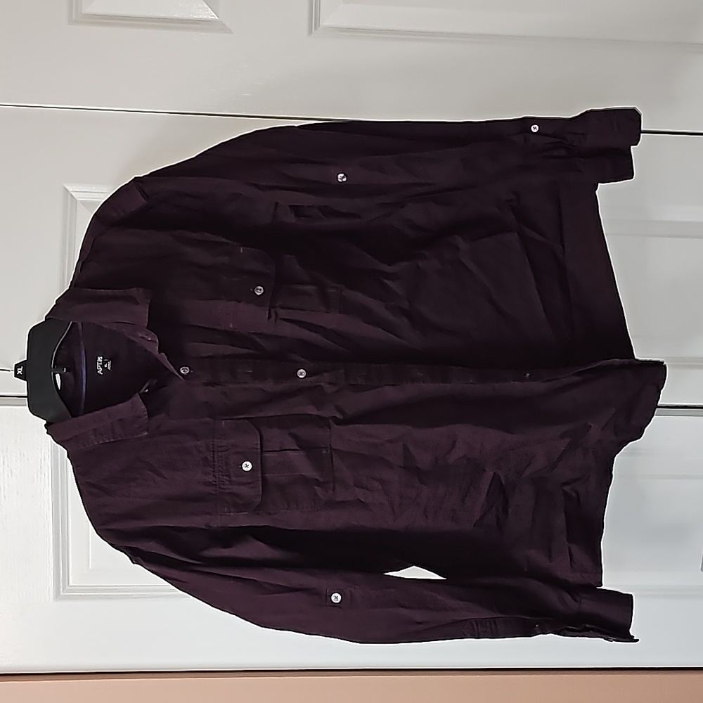 Apt.9 Long Sleeve Button Down Burgundy XL